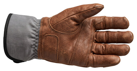 Plakat Brown leather fingerless glove on transparent background