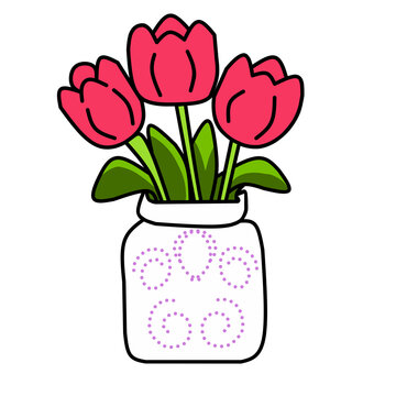 Tulip flowers in vas