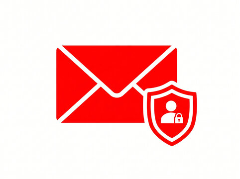 Secure email envelope icon with shield lock user access request