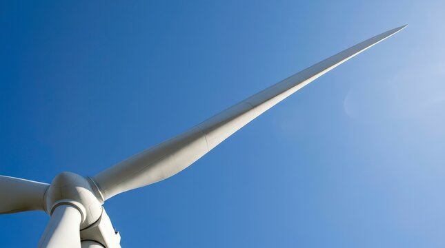 Wind turbine blade reaches across the sky