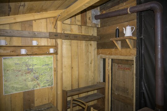 Barracks at the Grande Guerra theme trail on the battles in World War 1, Malborghetto Valbruna, Udine Province, Italy