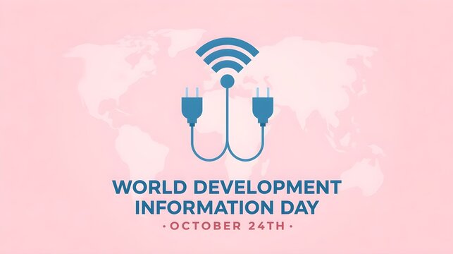 World development information day with unplugged connection and wifi symbol