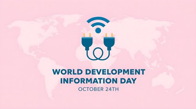 World development information day with unplugged connection and wifi symbol