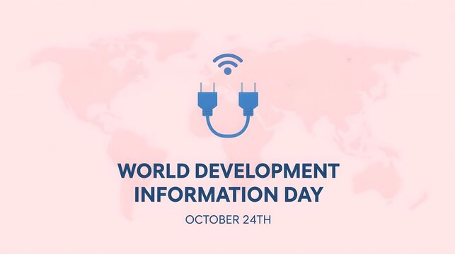 World development information day with unplugged connection and wifi symbol