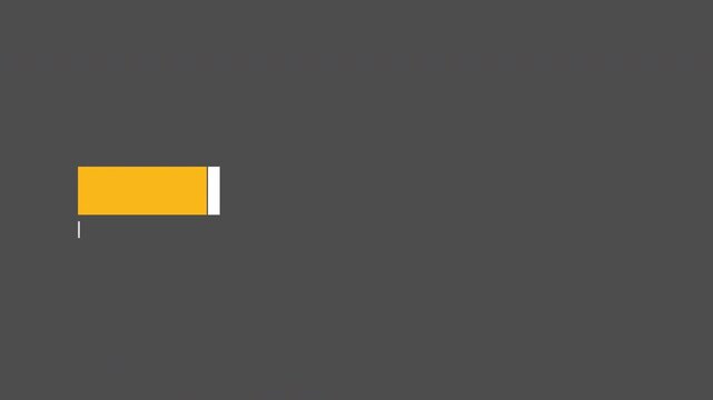 Split lower third bar with an amber tag segment joined to a white name segment