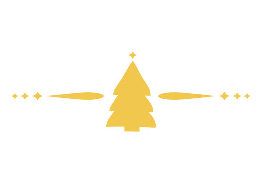 Gold Christmas Tree and Star Decorative Divider