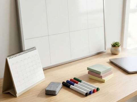 Planning tools on a management workspace desk