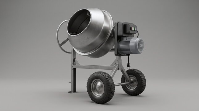 Concrete Mixer Machine on Wheels - Construction Equipment