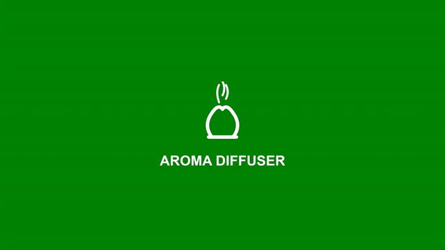 Aroma diffuser line icon emitting fragrant mist with transparent background