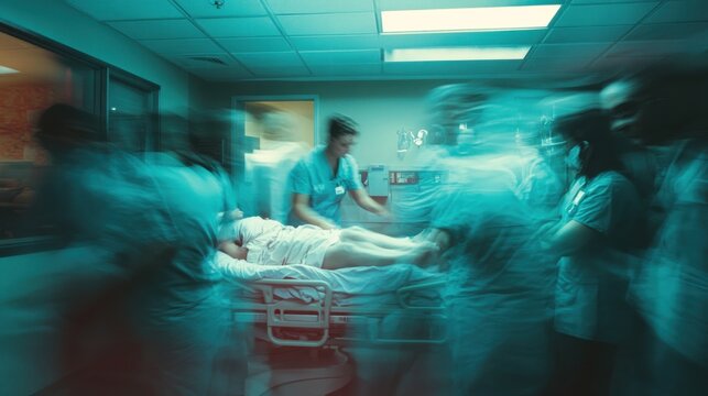 Emergency room medical staff attending to a patient