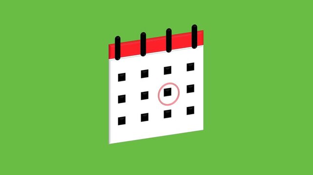 Calendar Event Reminder Animation on Green Screen