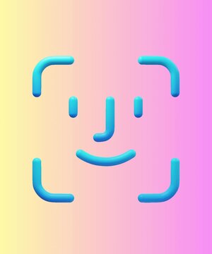 3D Face ID facial recognition icon