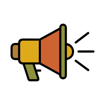 Megaphone Used for Public Announcement During Outdoor Event in Daylight
