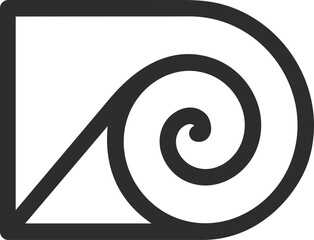 The vector is a monogram of the letter D Paper Spiral. Elegant, unique and outline. © Malika