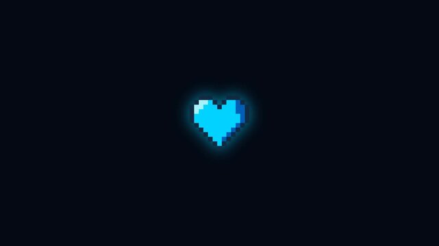 Pixel art blue heart filling up mana energy animation