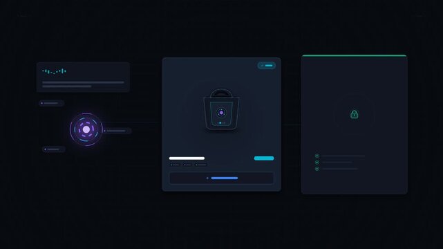 Premium 4K motion design showcasing an autonomous agentic AI conversing with a customer, analyzing natural language intent
