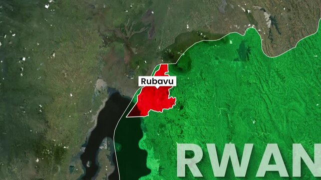 Satellite map of Rwanda zooming into Rubavu district