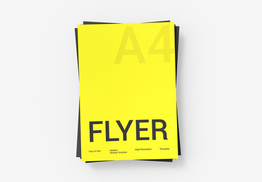 Stacked A4 Flyer Mockup