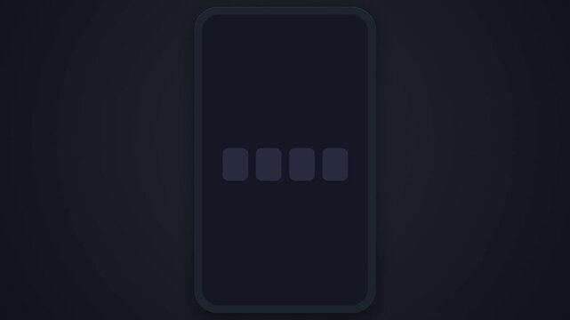 Dark mode phone receiving a text code that autofills into boxes with a check, SMS verification animation