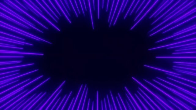 黒地の枠をなぞるように疾走するネオンの光