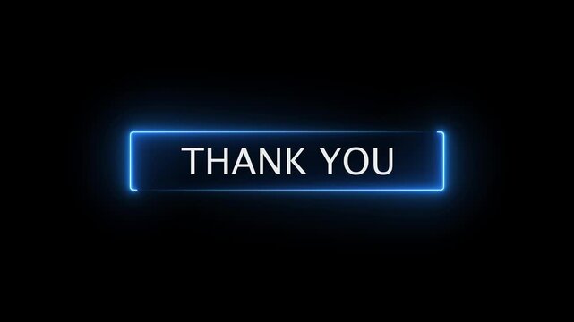 Neon Businessman with Thank You Message on Glowing Rectangle Screen Animation.