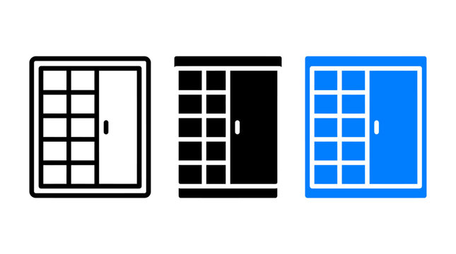 Secure parcel pickup locker storage unit vector graphic with delivery