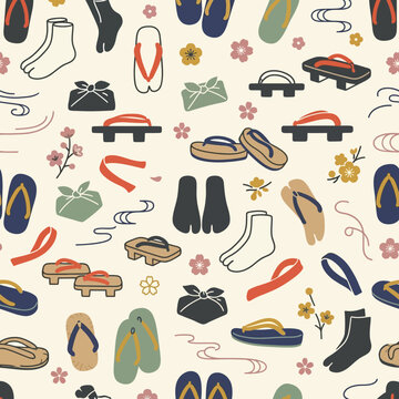 Traditional Japanese Footwear Pattern