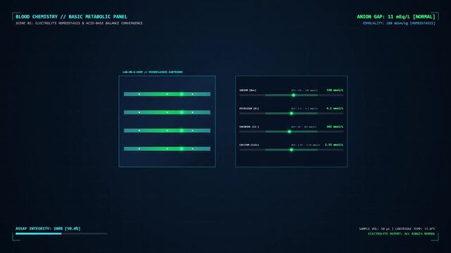 Medical Blood Chemistry Panel Digital Interface Dashboard