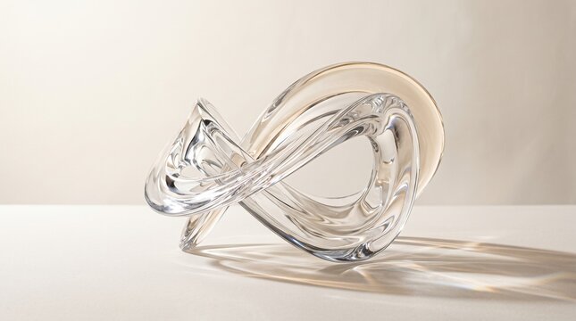 Crystal Glass Sculpture on a Minimal Background