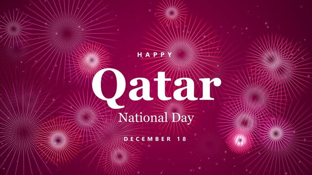 Qatar National Day Festive Fireworks Celebration Animation Background