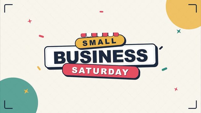 Small business saturday flat modern graphic pattern for retail marketing and local shop support backdrop and entrepreneurial community website hero image design