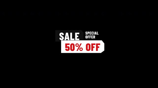 Special offer sale 50 percent off discount tag badge label vector design for promo banner on transparent background