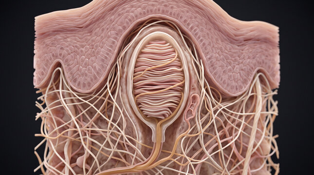 Meissner Corpuscle Tactile Receptor Within Human Skin