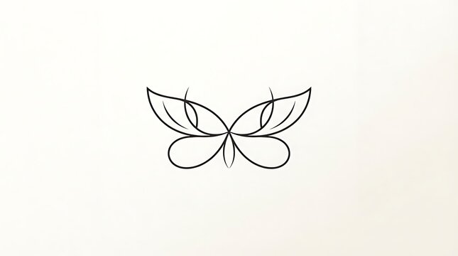 Elegant Butterfly Line Art Symmetry on Light Background