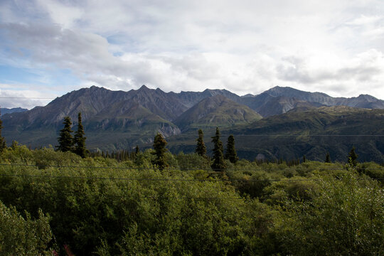 Mountains on the Glenn Highway in Alaska
