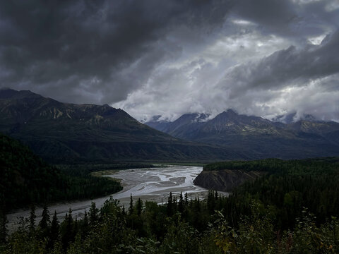 Mountains on the Glenn Highway in Alaska