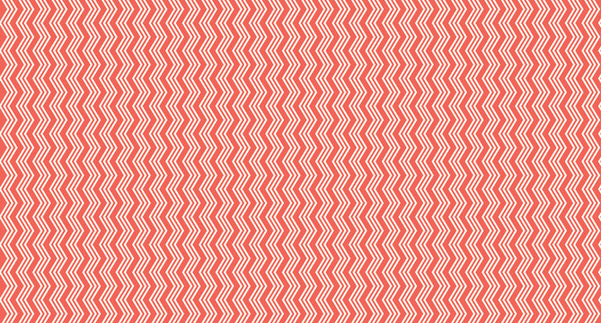Vibrant salmon pink and white vertical zigzag chevron pattern creates a dynamic seamless geometric texture.