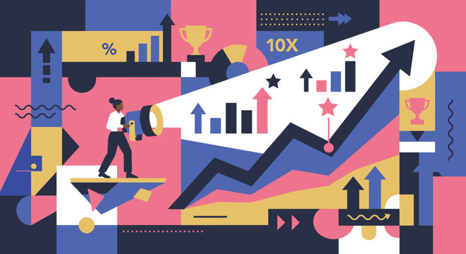 Business Growth Strategy and Performance Success &ndash; Abstract Financial Chart