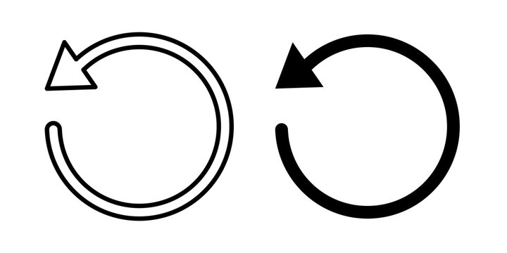 Reset icon flat outline in black