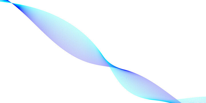 Abstract Blue and Cyan Flowing Wave with Fine Parallel Lines, Digital Wireframe Ribbon PNG with Transparent Background