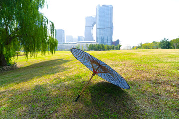 Umbrella in Jiangpan Greenland Park in Hangzhou, China © avtk