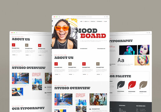 Creative Mood Board Template with Modern Studio Branding