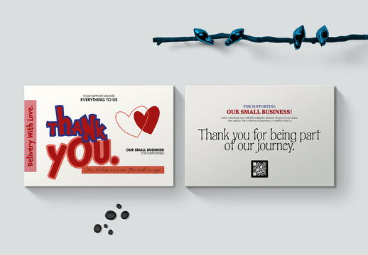 Thank You Card Template for Small Business with Elegant Design
