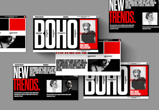 Mood Board Presentation Template with Monochrome Modern Editorial Design