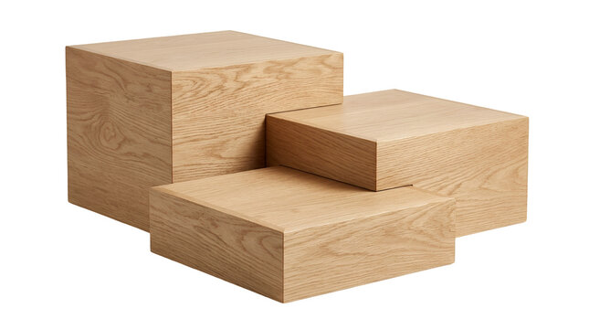 Natural cork square blocks for product display podium