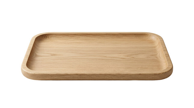 Empty rectangular wooden tray for food and serving
