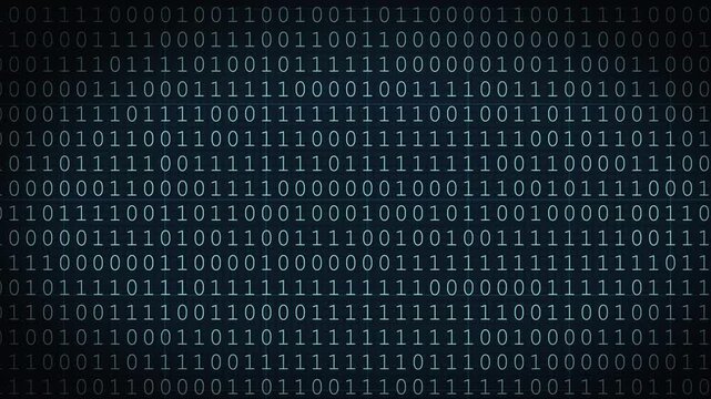 Glowing Binary Code Numbers on Futuristic Digital Technology Background