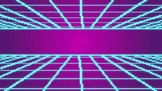 ドット絵のサイバーパンクな背景素材,上下