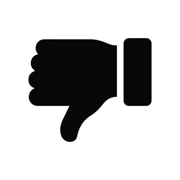 Dislike hand gesture symbol for social media reaction and feedback UI design