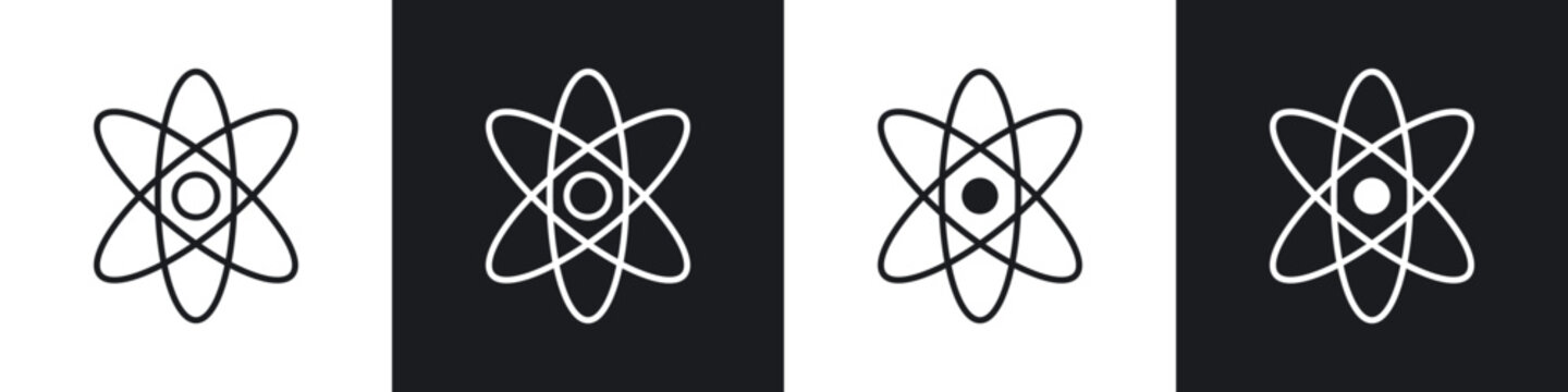 React icon flat outline in black